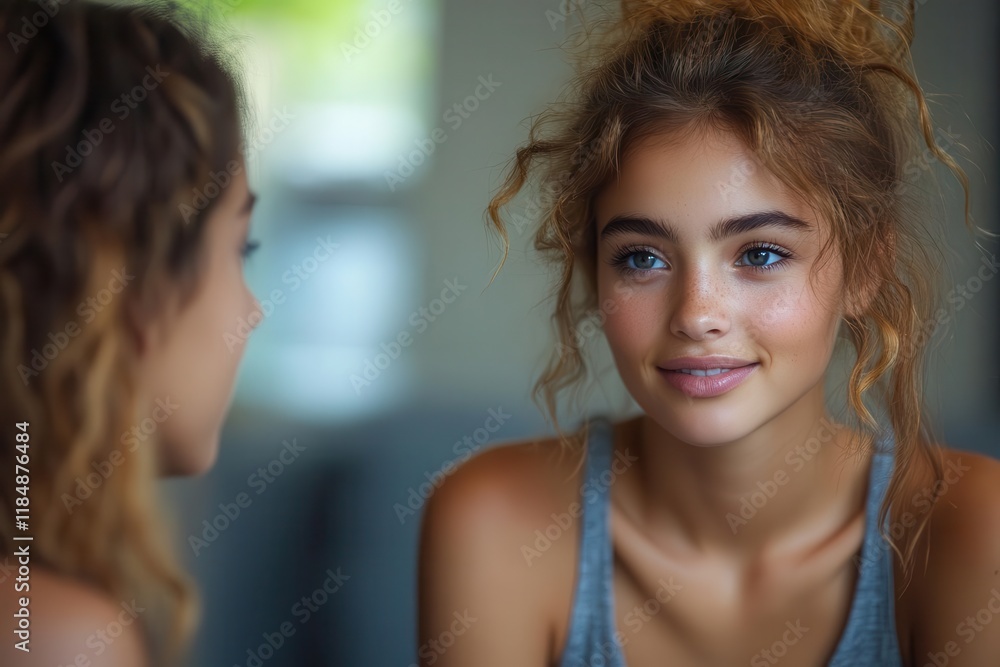 serene motherdaughter mindful communication scene parent practicing active listening with teen girl showing emotional support and understanding at home serene motherdaughter mindful communication scene parent practicing active listening with teen girl showing emotional support and understanding at home