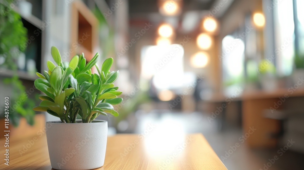 Modern Office Culture with Soft Lighting and Greenery Modern Office Culture with Soft Lighting and Greenery