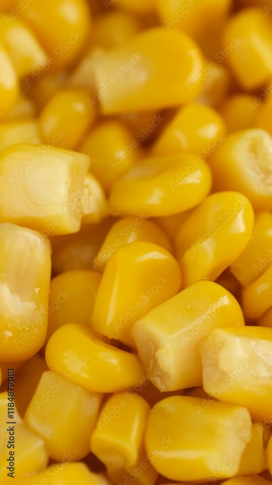 Canned sweet corn close up, rotating Canned sweet corn close up, rotating