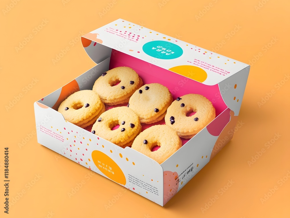 custom made wallpaper toronto digitalColorful Bakery Cookie Box with Flip-Top Lid and Bright Branding
