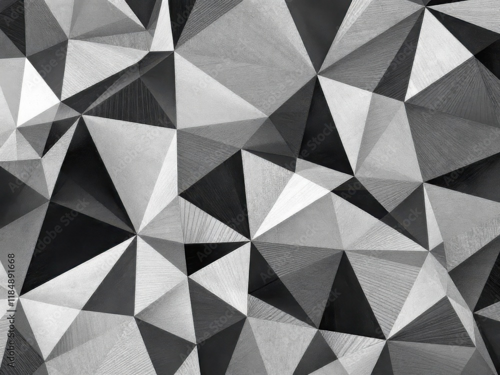 Fototapeta premium Abstract Geometric Triangles in Black and White