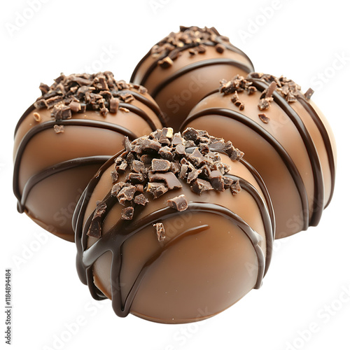 Caramel Hot Cocoa Bombs on transparent background