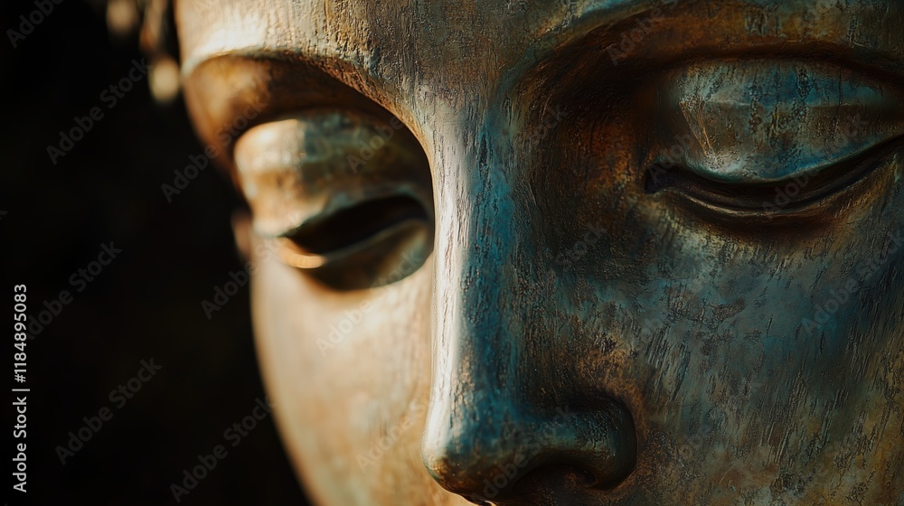A Close up of a Bronze Statue of a Womans Face - Generative AI A Close up of a Bronze Statue of a Womans Face - Generative AI