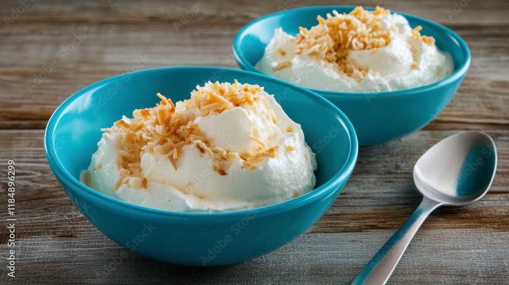 Coconut Whipped Cream Dessert with a Touch of Tropical Delight Coconut Whipped Cream Dessert with a Touch of Tropical Delight
