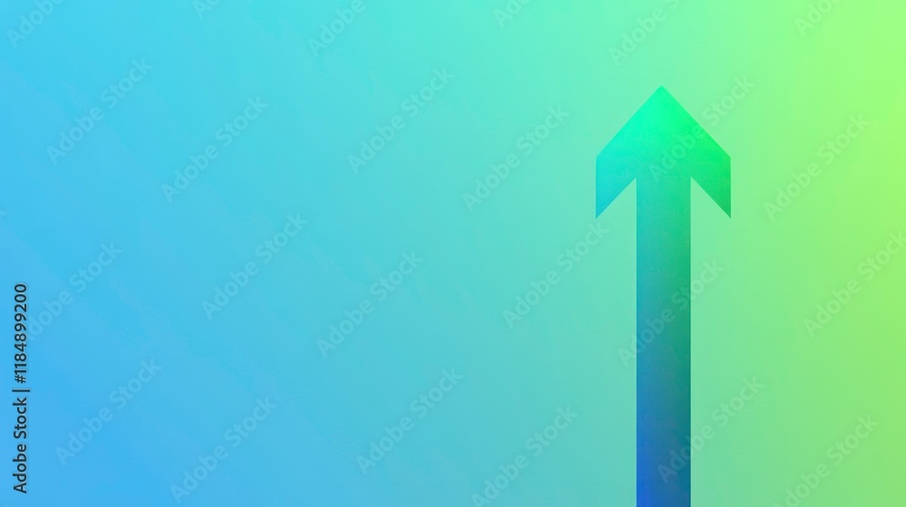 Abstract upward arrow on gradient background. Abstract upward arrow on gradient background.