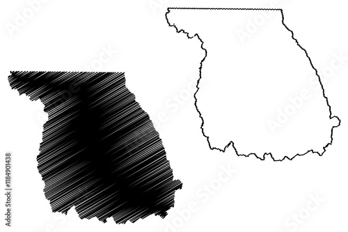 Jackson County, Colorado (U.S. county, United States of America,USA, U.S., US) map vector illustration, scribble sketch Jackson map