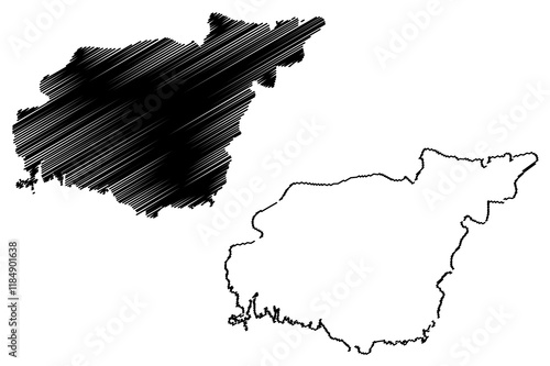 Tunceli (Provinces of the Republic of Turkey) map vector illustration, scribble sketch Tunceli ili (Dersim Province) map