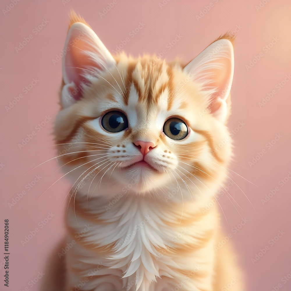 Adorable Ginger Kitten Cute Pet Portrait Fluffy Cat Adorable Ginger Kitten Cute Pet Portrait Fluffy Cat