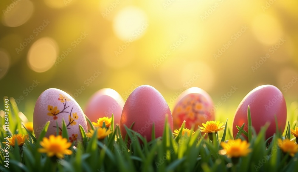 easter eggs with a sunny background easter eggs with a sunny background