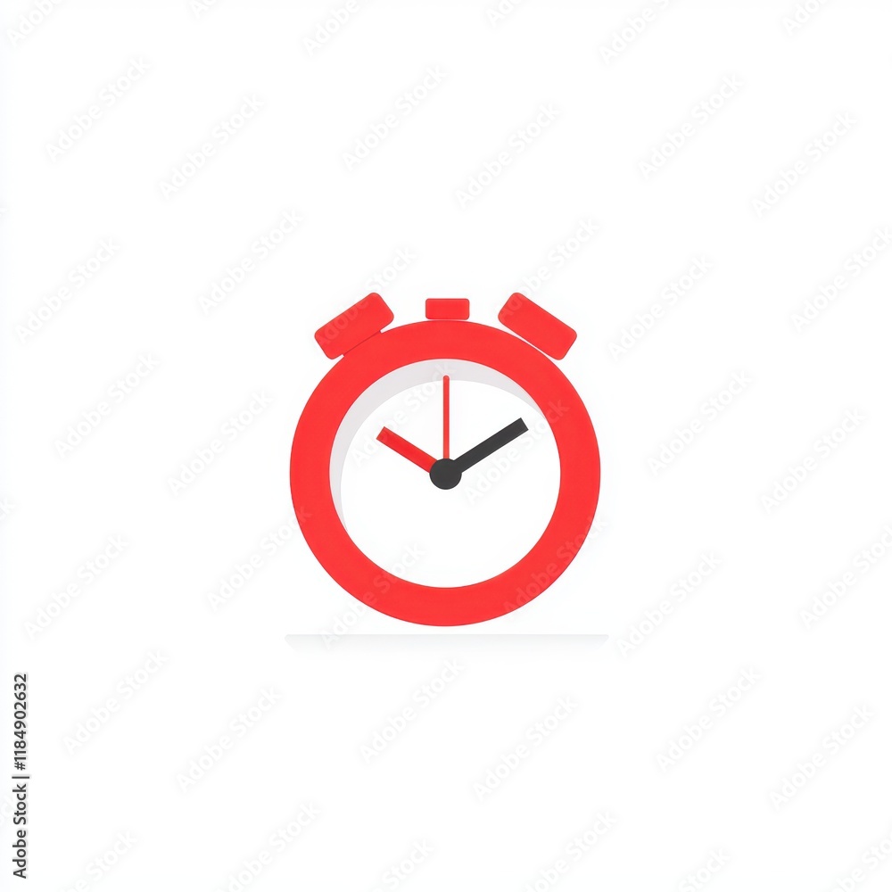 A vibrant red stopwatch with a white face, symbolizing time management and efficiency. A vibrant red stopwatch with a white face, symbolizing time management and efficiency.
