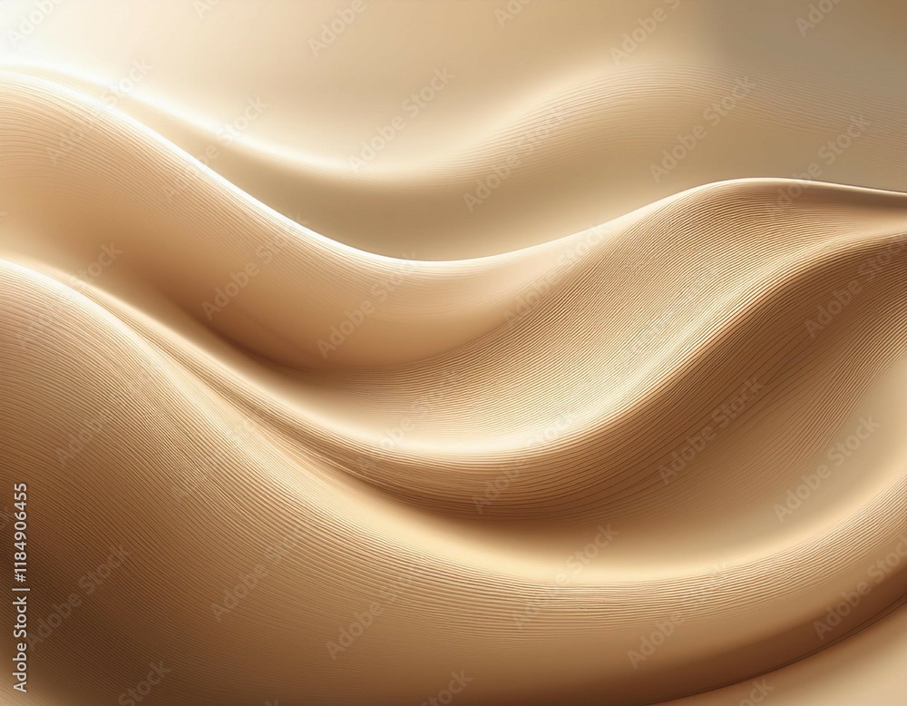 Obraz premium light beige smooth gradient glowing color wave background generative ai
