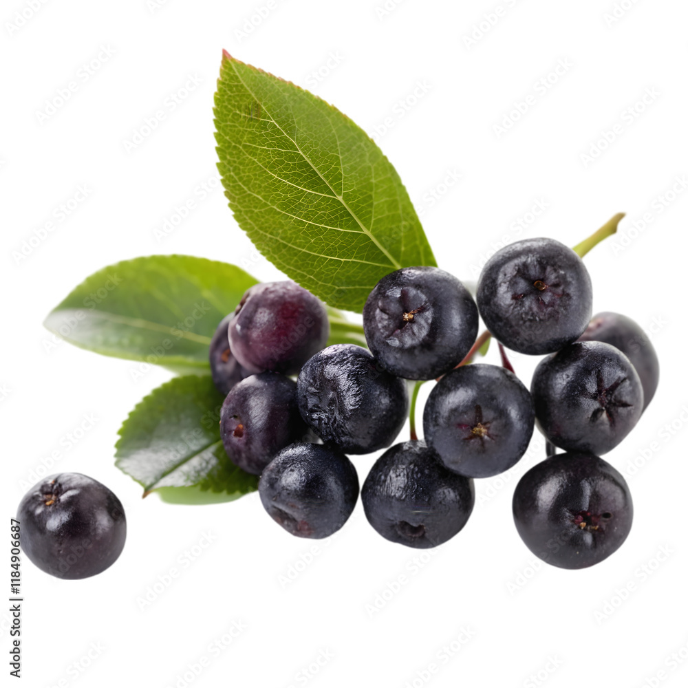 Fototapeta premium sweet aronia berries on transparent background
