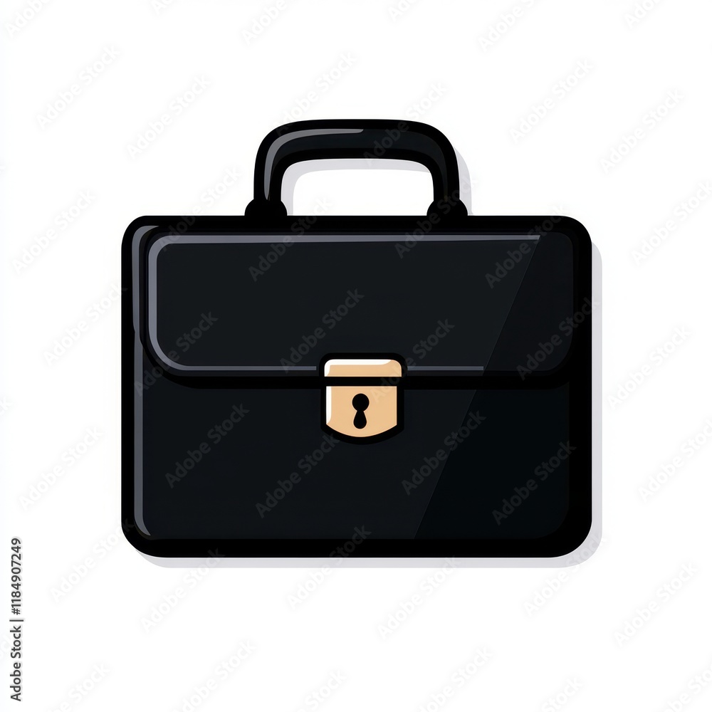 A sleek black briefcase with a shiny finish and a golden lock, symbolizing professionalism and security. A sleek black briefcase with a shiny finish and a golden lock, symbolizing professionalism and security.