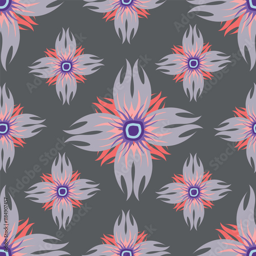 Wallpaper in the style of Baroque. Seamless vector background. Set of colored floral ornament. Graphic pattern for fabric, wallpaper, packaging