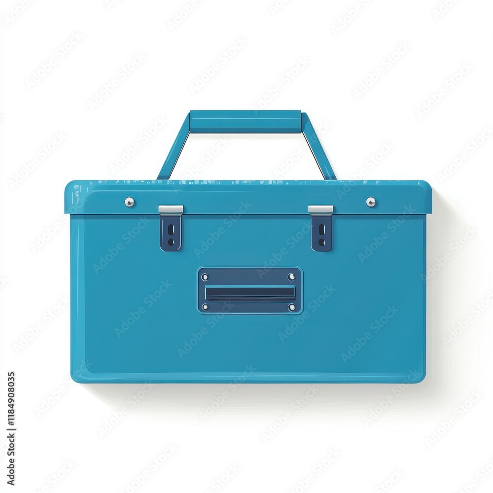 A vibrant blue toolbox with a sleek design, perfect for organizing tools and equipment. A vibrant blue toolbox with a sleek design, perfect for organizing tools and equipment.