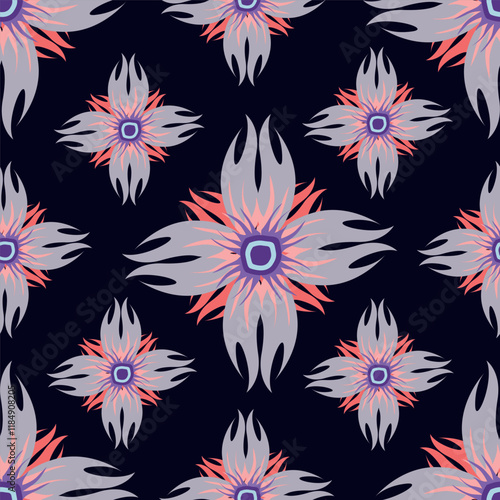 Wallpaper in the style of Baroque. Seamless vector background. Set of colored floral ornament. Graphic pattern for fabric, wallpaper, packaging