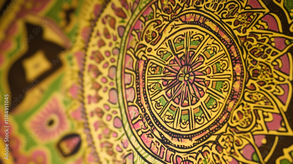 A Close up of an Ornate Design on a Wall of Some Sort - Generative AI A Close up of an Ornate Design on a Wall of Some Sort - Generative AI