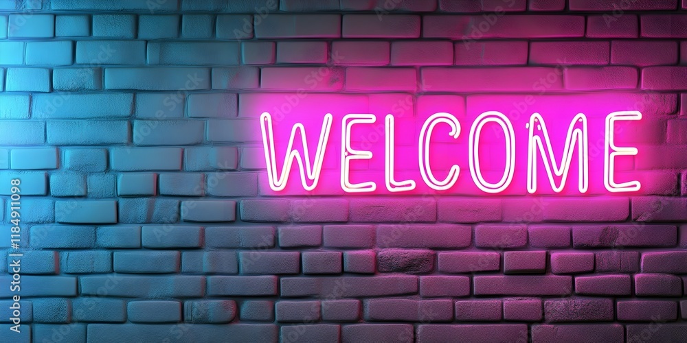 Obraz premium A vibrant neon 