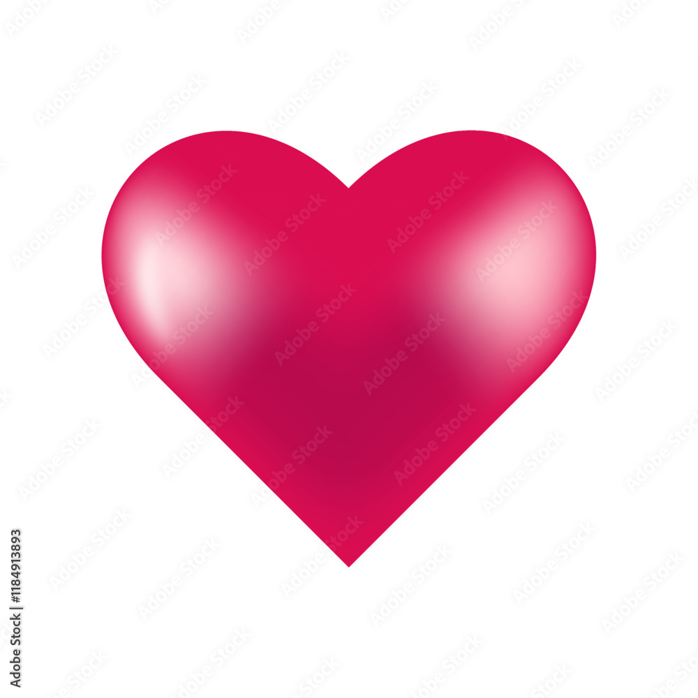 Volumetric red heart on a transparent background. Symbol of love Volumetric red heart on a transparent background. Symbol of love