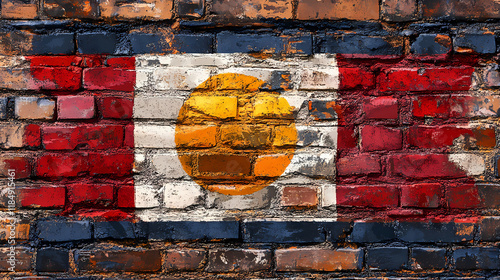 Flag of firestone, colorado painted on brick wall. Firestone. Illustration photo