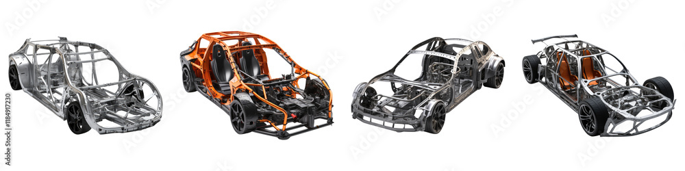 Car roll cage design isolated on transparent background, Set of Car roll cage design isolated on transparent background, Set of