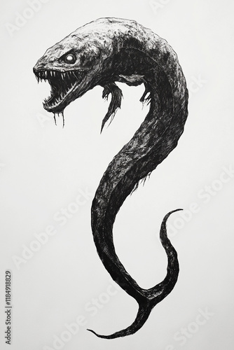 Eel black and white illustration photo