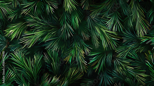 dense green pine foliage background texture