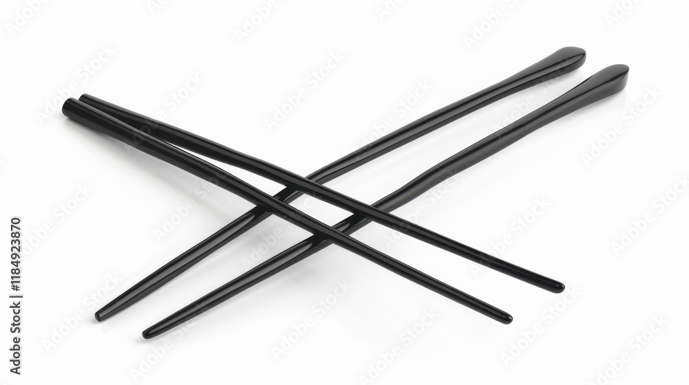 black chopsticks isolated on white black chopsticks isolated on white
