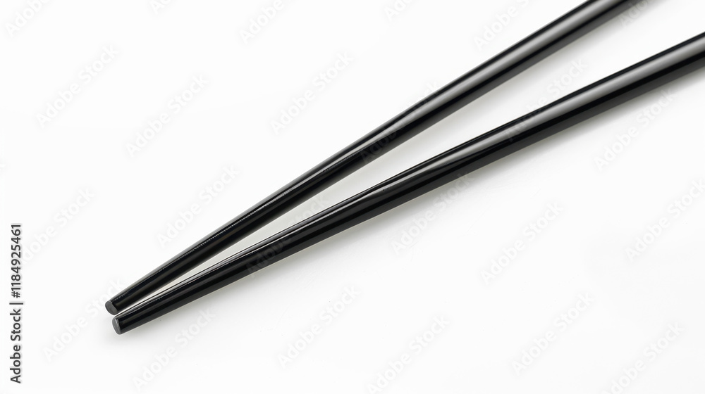 black chopsticks isolated on white