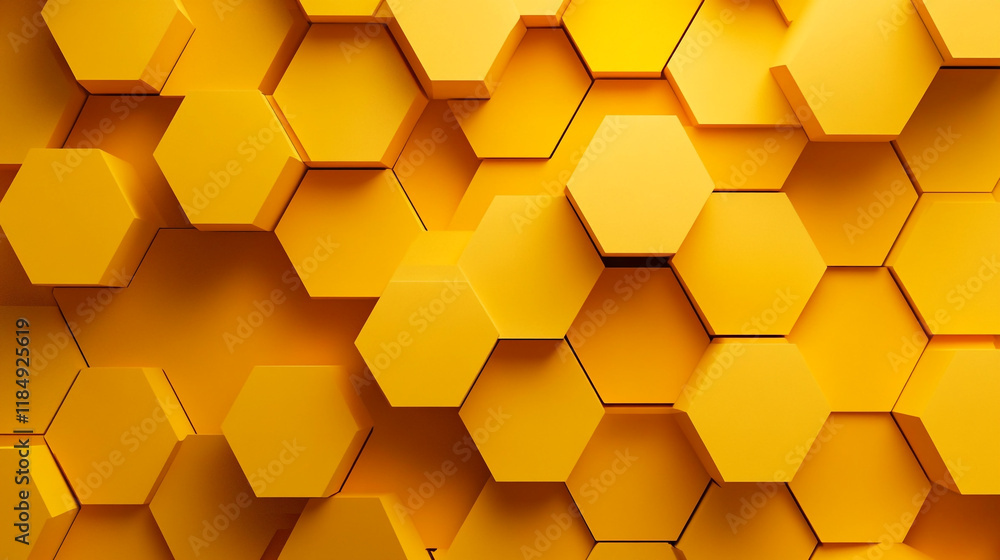 Bright yellow hexagon patterns create a vibrant background for modern design aesthetics Bright yellow hexagon patterns create a vibrant background for modern design aesthetics