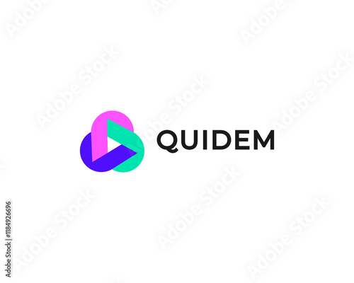 Free Download Abstract vortex colorful logo. Creative play sign.  illustration. - GFXLoad