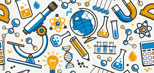 Science seamless background...