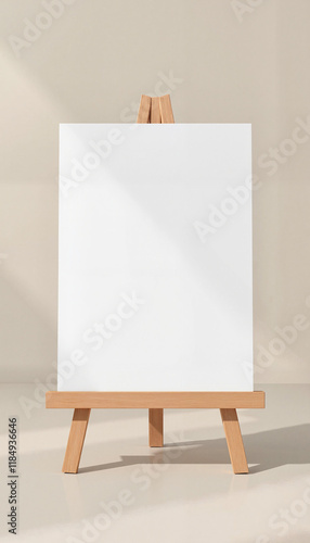A4 Paper Mockup On Easel against a minimalistic background