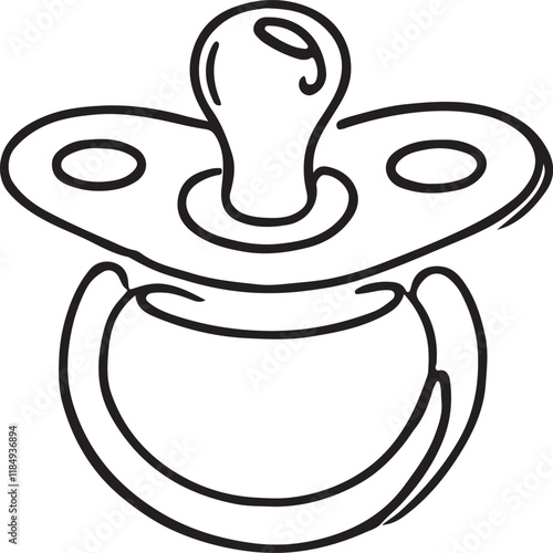 Minimal Baby Soother Line Art Icon for Baby Products photo