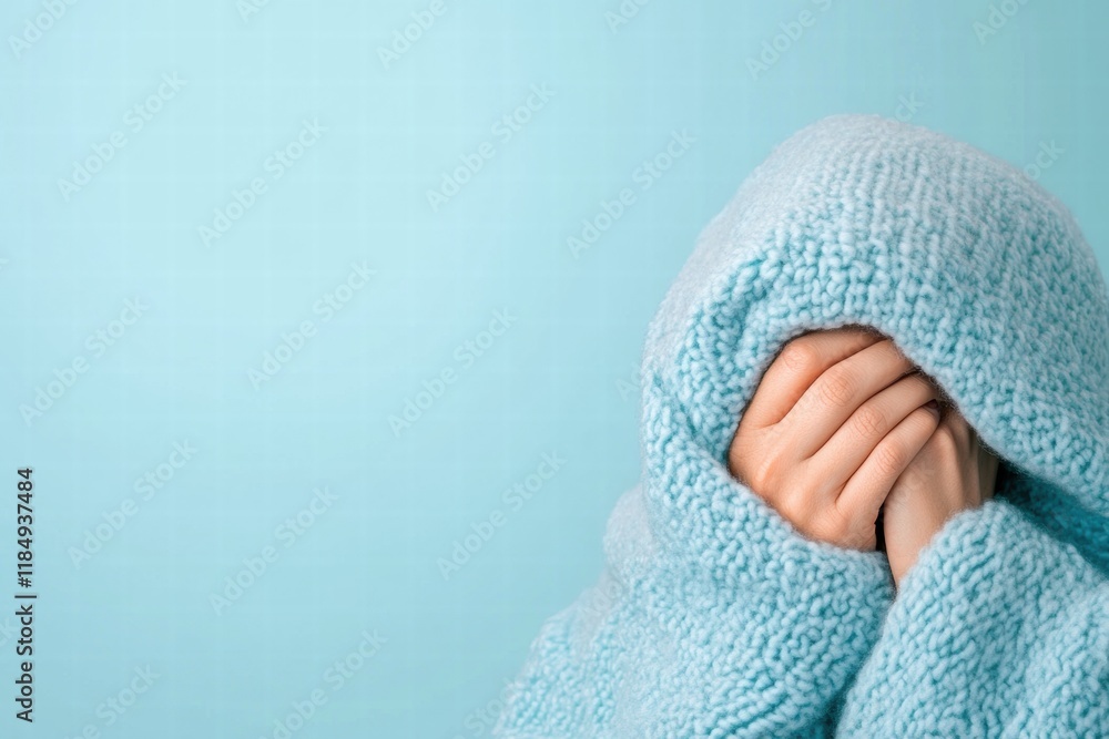 Feeling the chill of fatigue while wrapped in a cozy blanket during a quiet moment of reflection Feeling the chill of fatigue while wrapped in a cozy blanket during a quiet moment of reflection