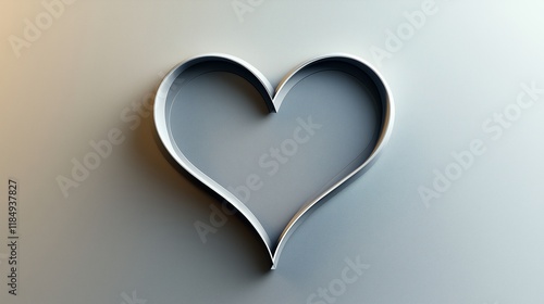 Minimalistic Heart Design Against a Gradient of Gray, Subtle Love Art photo