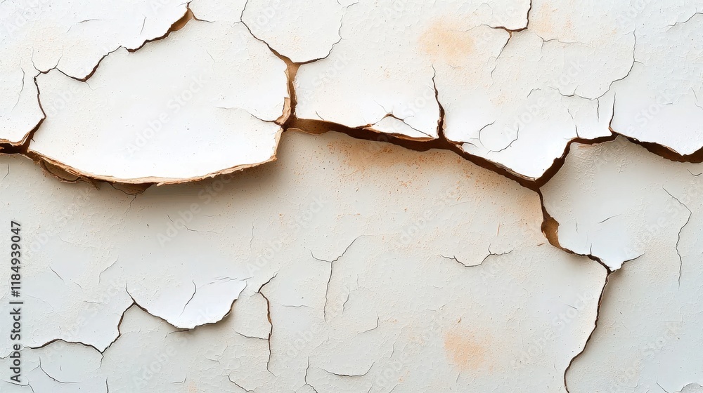 Fototapeta premium A white wall with peeling paint on it