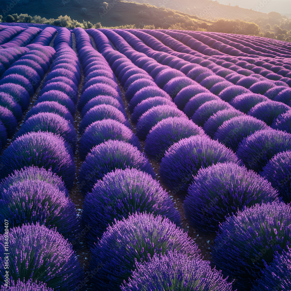 Obraz premium Lavender field aerial view