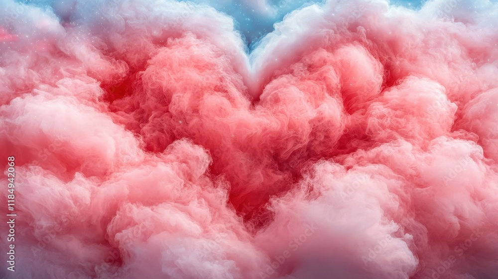 Fototapeta premium A heart shaped cloud in the shape of a heart