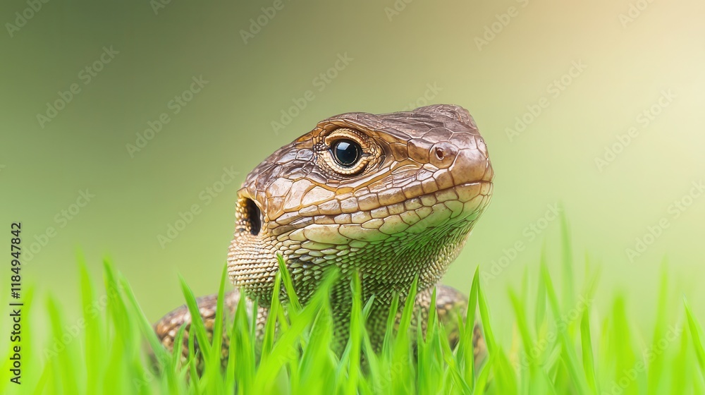 A close up of a lizard in the grass A close up of a lizard in the grass