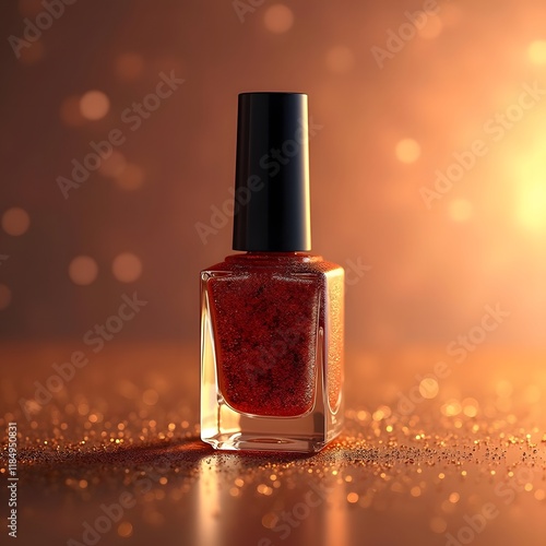 Golden Glitz Luxurious Nail Polish Elegance photo