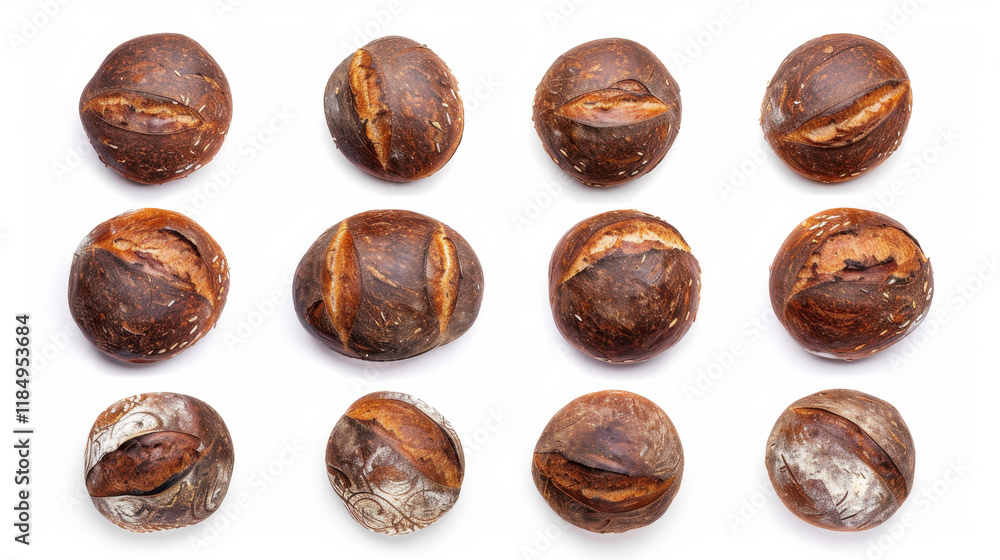 collection of different breads isolated on white collection of different breads isolated on white