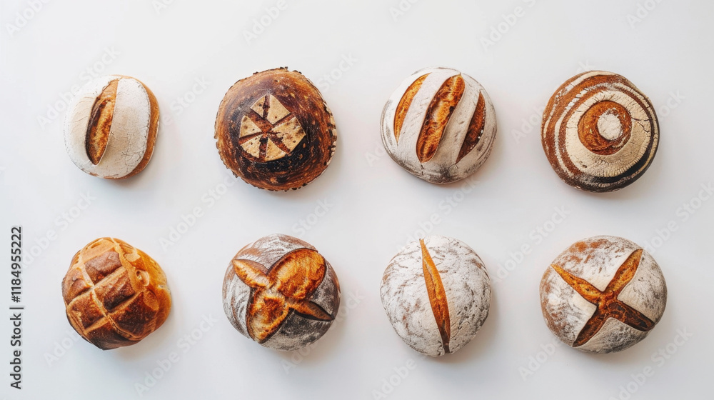 custom made wallpaper toronto digitalcollection of different breads isolated on white