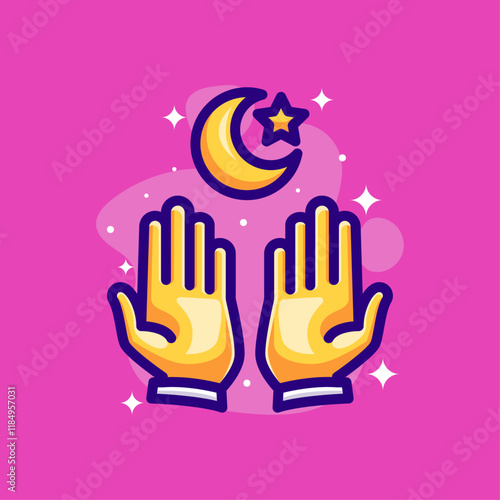 Pray in Ramadhan Icon Vector Illustration