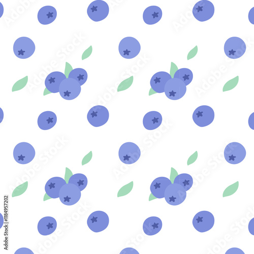Seamless pattern with summer forest berries