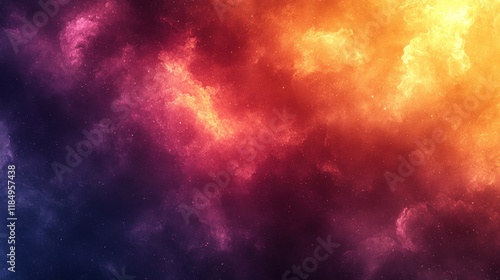 Abstract fiery nebula, cosmic clouds, vibrant colors, space background. photo