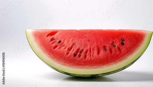 watermelon - Citrullus lanatus - isolated on a white background. Green rind or exocarp and delicious, ripe, edible sweet whole and sliced fruit with red juicy mesocarp and endocarp with seeds photo