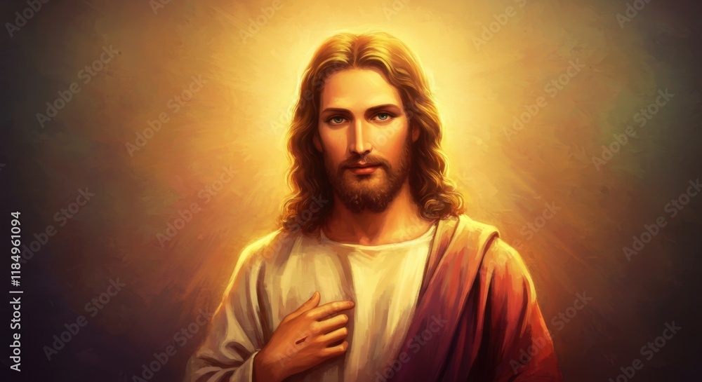 Radiant portrait of jesus christ with a beaming aura Radiant portrait of jesus christ with a beaming aura