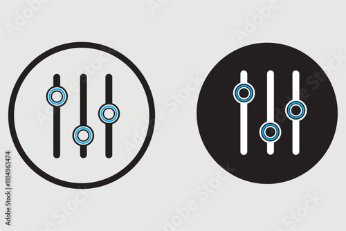 sound volume level icon, control panel slide icon, sound controller icon, Adjustment settings slider icon 