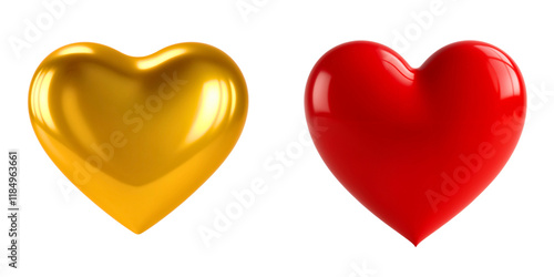 Golden and red hearts symbolizing love and affection in a vibrant designGolden and red hearts symbolizing love and affection in a vibrant design photo